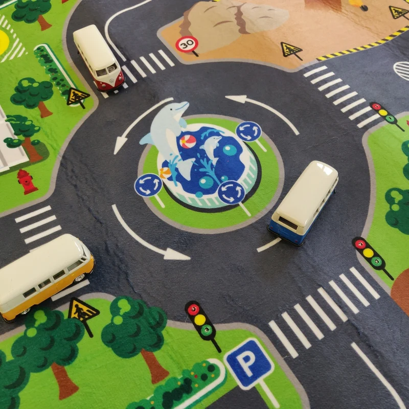 Großstadt Straße Spielteppich mit LED Licht