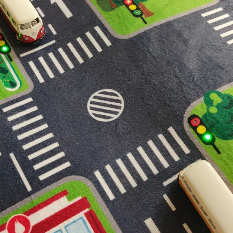 Großstadt Straße Spielteppich mit LED Licht