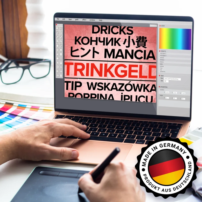 Trinkgeld in verschiedenen Sprachen Spardose