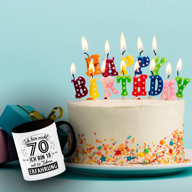 Witziger Kaffeebecher für den 70. Geburtstag mit Motiv: Erfahrung
