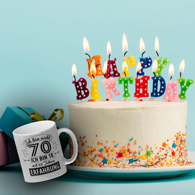 Witziger Kaffeebecher für den 70. Geburtstag mit Motiv: Erfahrung
