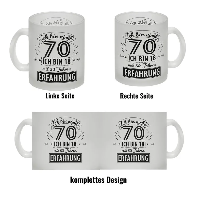 Witziger Kaffeebecher für den 70. Geburtstag mit Motiv: Erfahrung