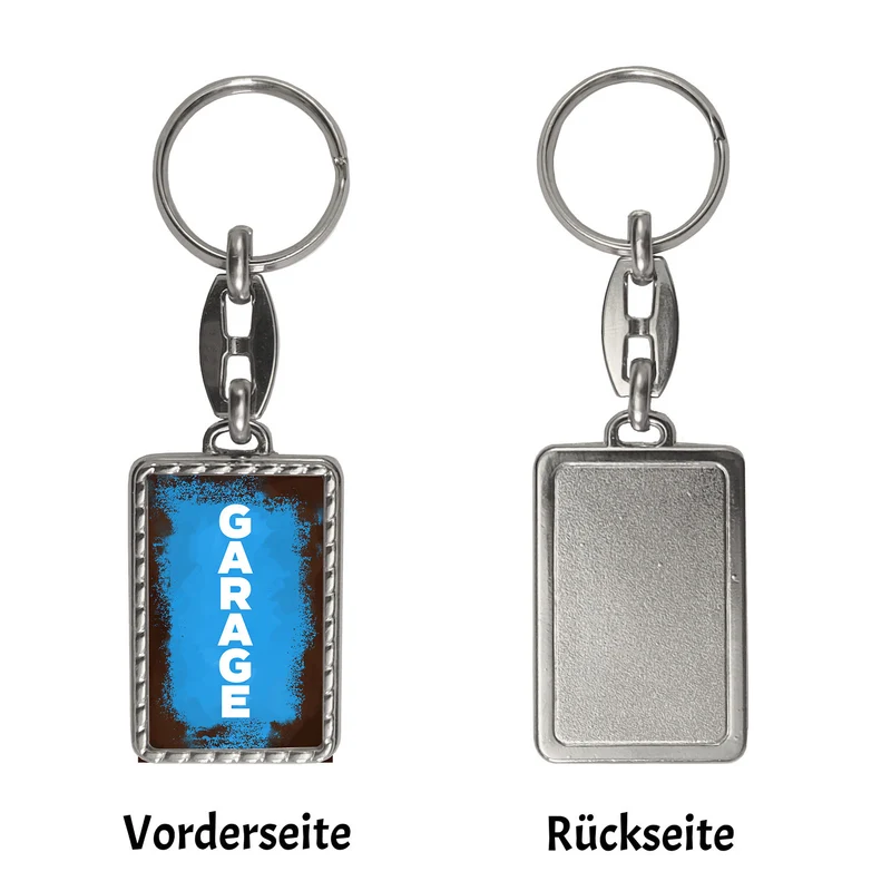Garage Schlüsselanhänger im Rostlook