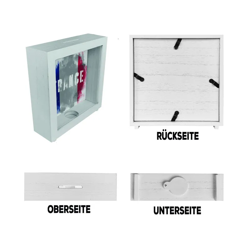 Spardose mit Frankreich-Flagge im Used Look - Sparschwein für Urlauber