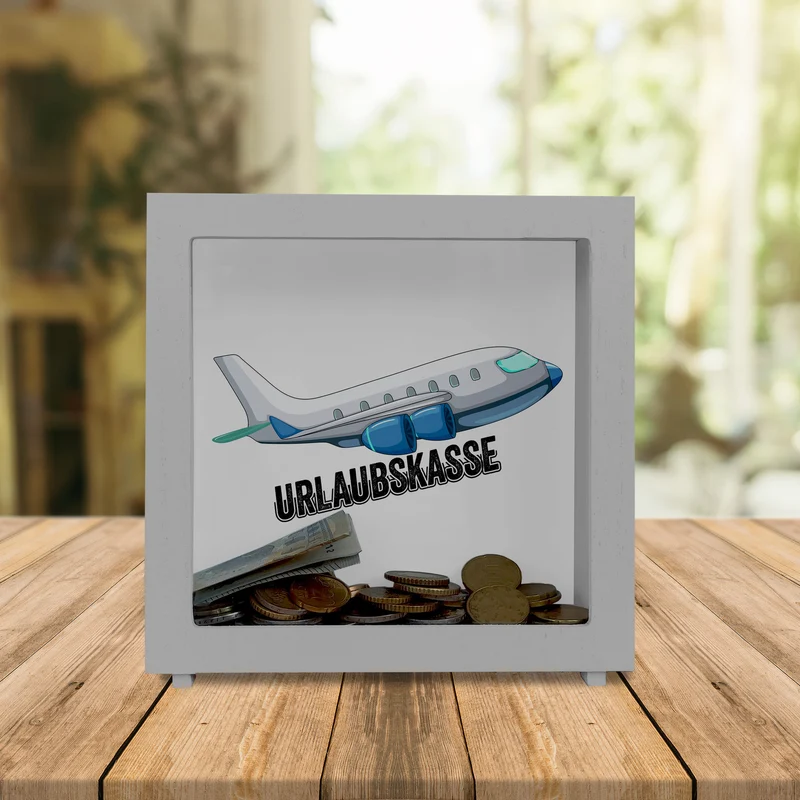 Urlaubskasse Flugzeug Spardose