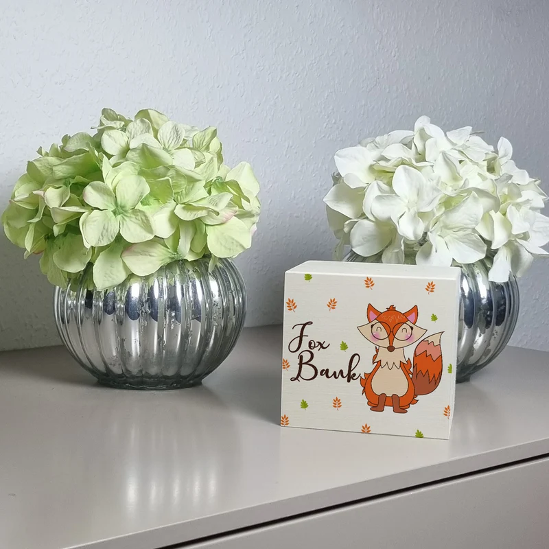 Fuchs Spardose mit Spruch Fox Bank