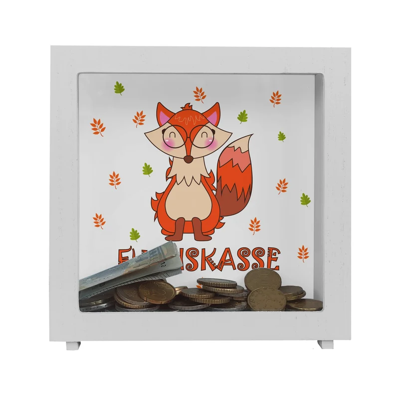 Fuchs Spardose mit Spruch Fox Bank