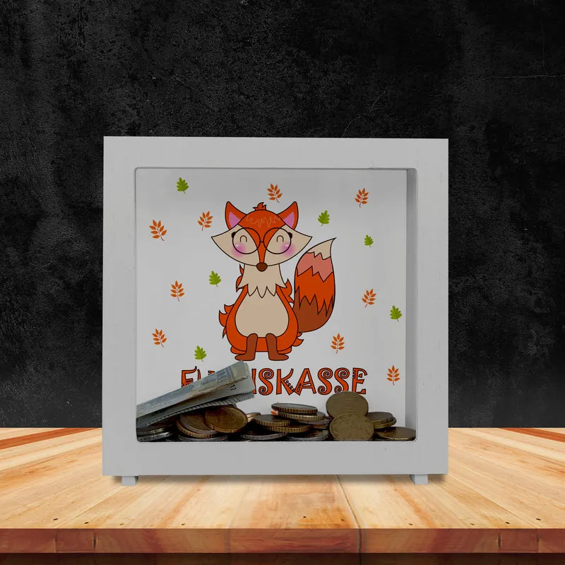 Fuchs Spardose mit Spruch Fox Bank