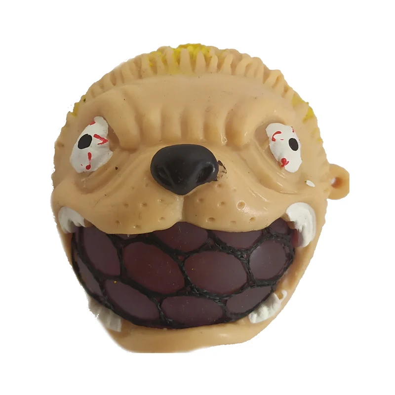 Horrorfratze Stressball mit Netzball in lila