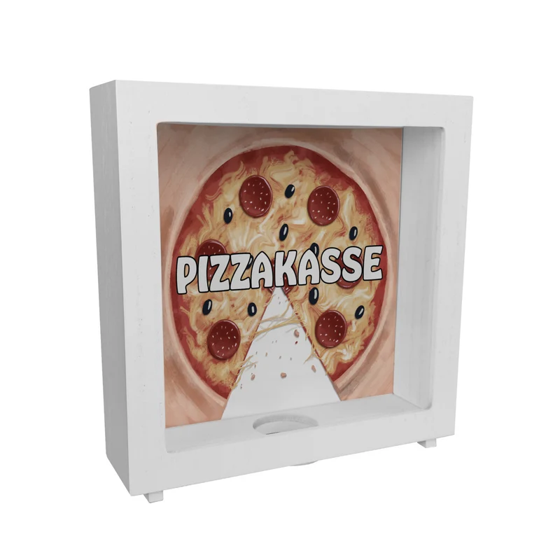 Pizzakasse Spardose mit Pizzamotiv