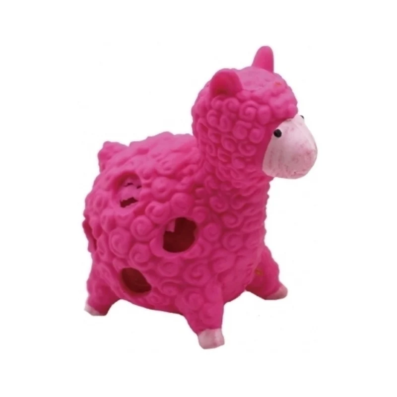 Lama Stressball mit Gel-Perlen in pink