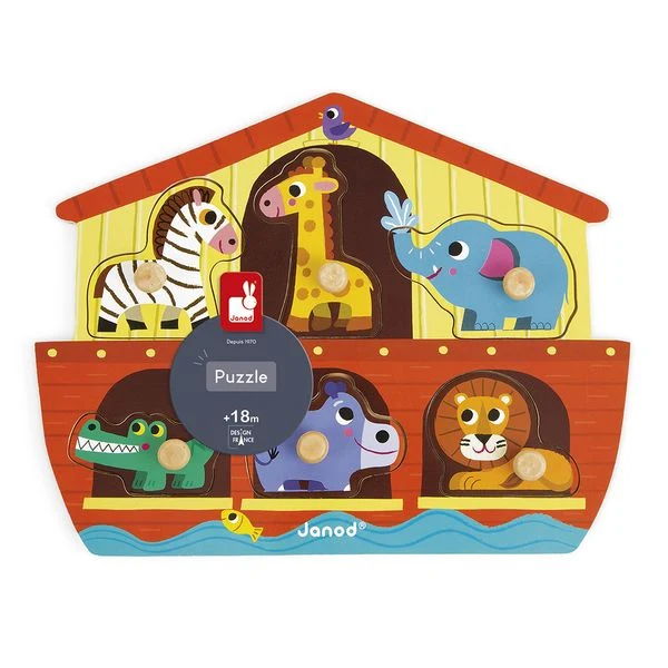 Arche Noah Knopfpuzzle – Holz Lernpuzzle