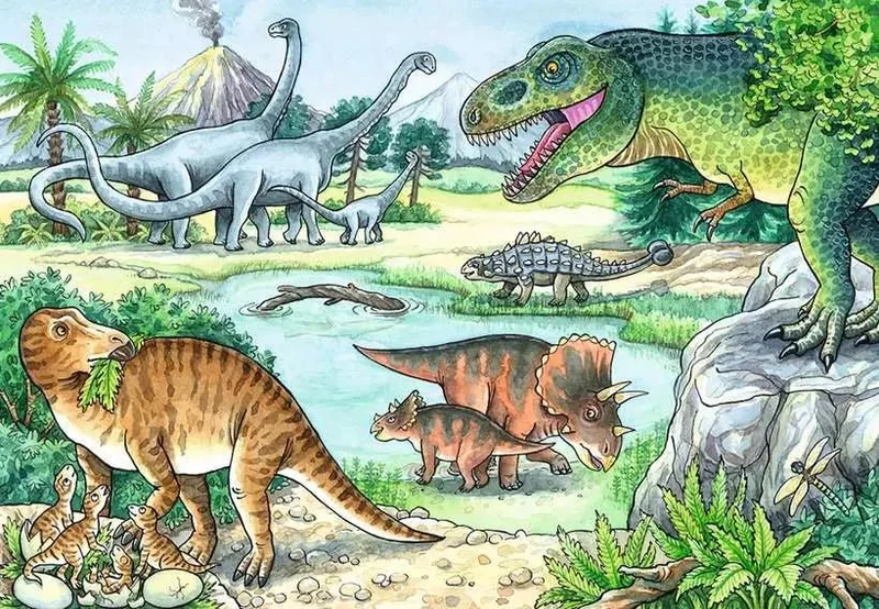 Saurier und ihre Lebensräume Puzzle – Wieso Weshalb Warum Ravensburger 2x24
