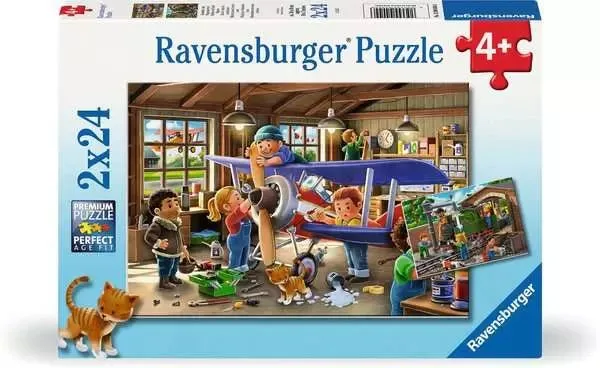 Kinderpuzzle ab 4 Jahren - Eisenbahn- und Flugzeugservice - 24 Teile