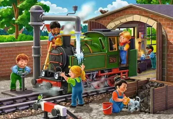 Kinderpuzzle ab 4 Jahren - Eisenbahn- und Flugzeugservice - 24 Teile