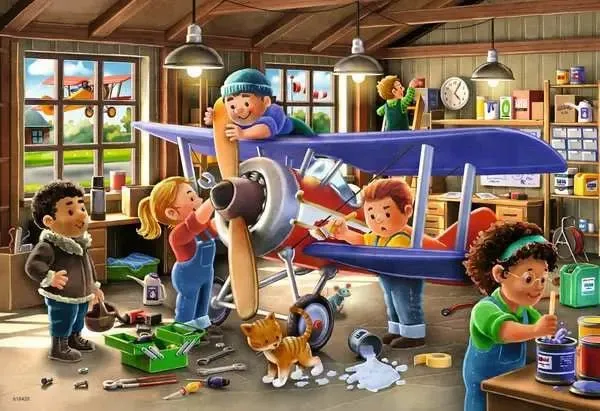Kinderpuzzle ab 4 Jahren - Eisenbahn- und Flugzeugservice - 24 Teile