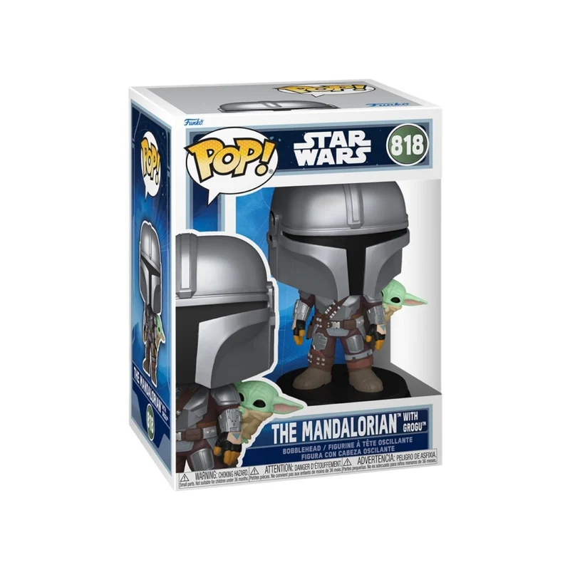 The Mandalorian with Grogu on back #818 Funko Pop - Star Wars