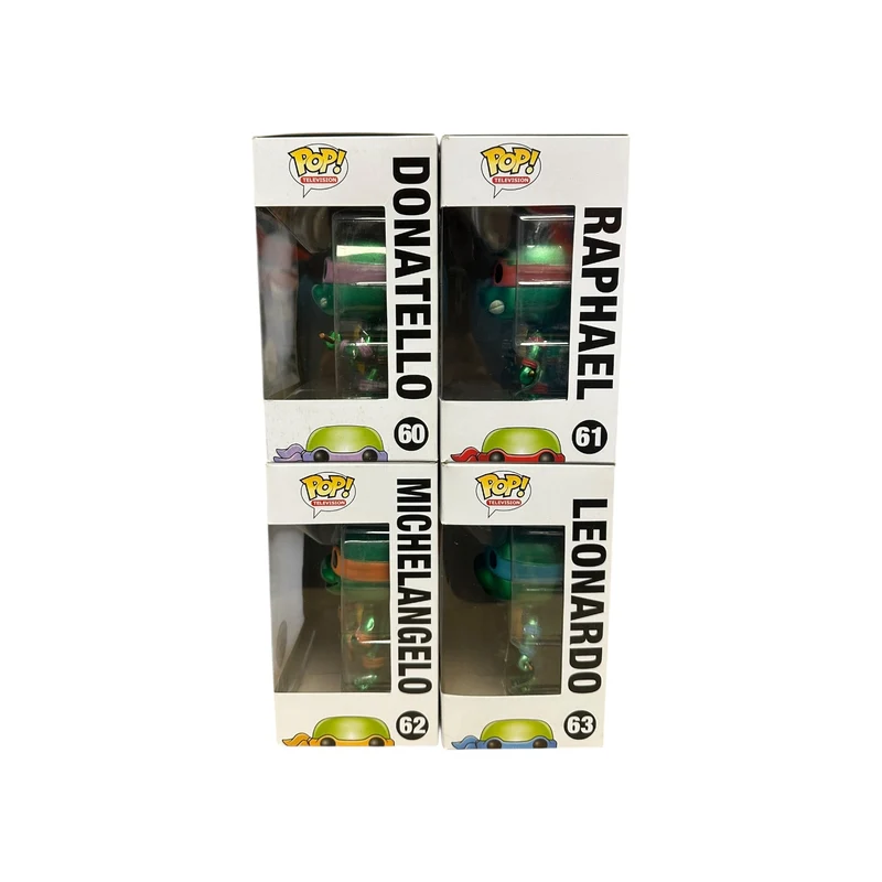 Teenage Mutant Ninja Turtles (Metallic) #60, #61, #62, #63 Funko Pop! Bundle - SDCC 2013 Exclusive LE1008 Pcs - Condition 7-7.5/10
