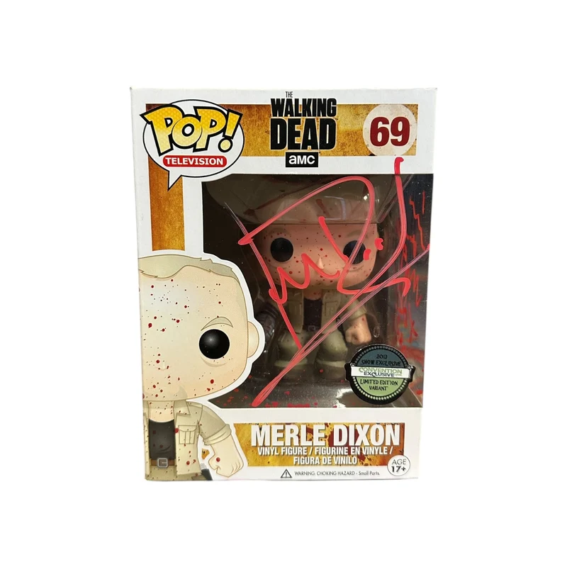 Michael Rooker Signed Merle Dixon #69 (Bloody) Funko Pop! - The Walking Dead - Tampa Bay Comic Con 2013 Exclusive - Condition 7/10 - ACOA Authenticated
