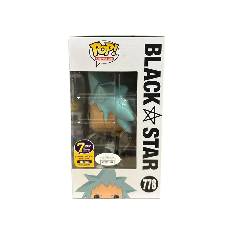 Brittney Karbowski Signed Black Star #778 Funko Pop! - Soul Eater - 7BAP Signature Series 2021 LE75 Pcs - Condition 9/10 - JSA Witnessed Authentication