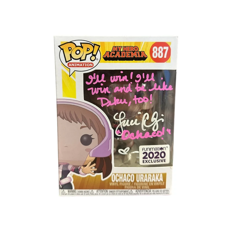 Luci Christian Signed Ochaco Uraraka #887 Funko Pop! - My Hero Academia - Funimation Exclusive - Condition 8/10 - JSA Authenticated