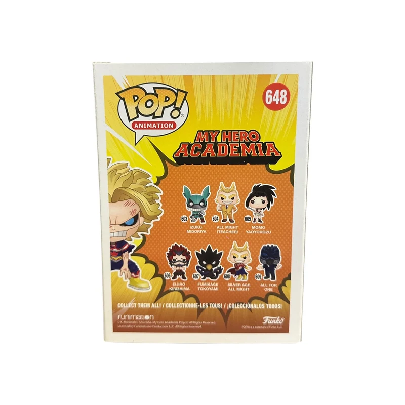Christopher Sabat Signed All Might (Weakened) #648 (Glows in the Dark) Funko Pop! - My Hero Academia - Special Edition - Condition 8/10 - JSA Authenticated