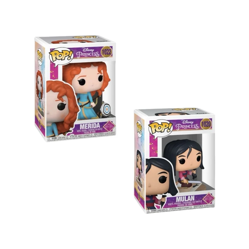 Disney Princess Funko Bundle - Mulan #1020 Funko Pop! + Merida #1022 Funko Pop