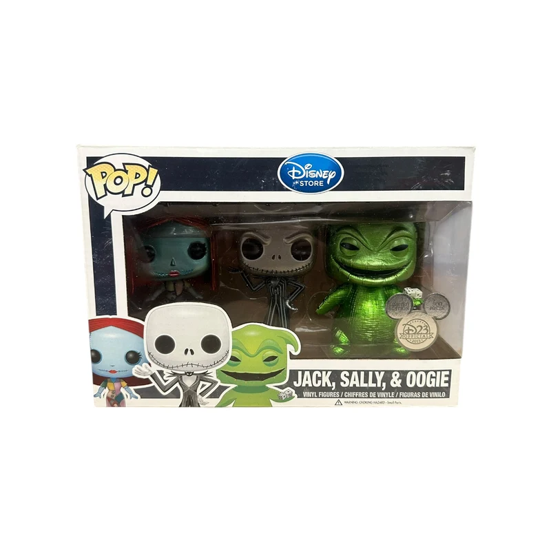 Jack, Sally, & Oogie (Metallic) 3 Pack Funko Pop! - Disney Store - D23 Expo 2013 Exclusive LE500 Pcs - Condition 8.5/10