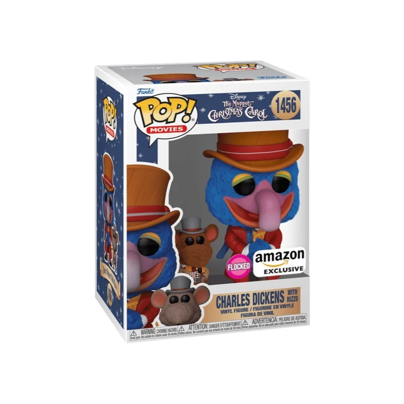 Charles Dickens with Rizzo #1456 (Flocked) Funko Pop! - The Muppet Christmas Carol - Amazon Exclusive