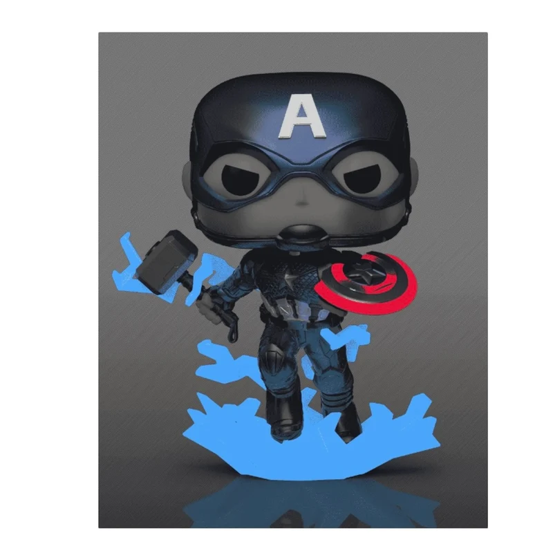 Captain America #1198 (Metallic / Glows in the Dark) Funko Pop! - Avengers: Endgame - Volcano X Exclusive