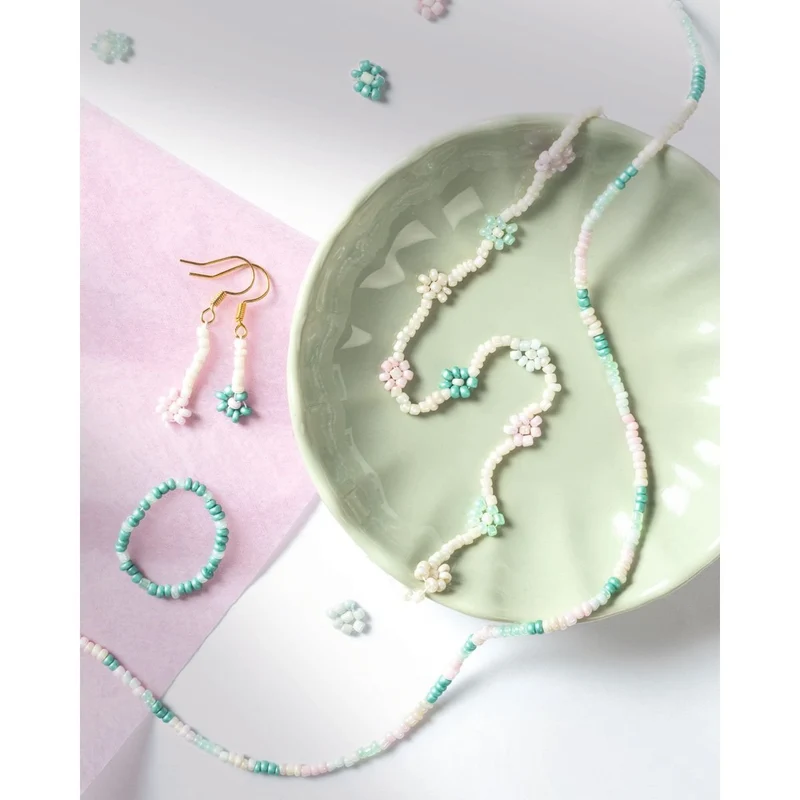 Rocailles Perlen-Set Pastell 90g – Folia