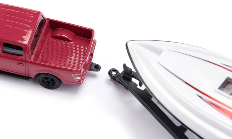 Modellauto SIKU Ford F150 mit Motorboot – Pick-up Set
