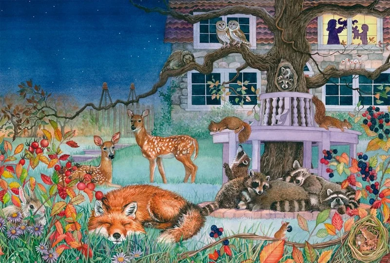 Kinderpuzzle Nächtlicher Tierbesuch 100 Teile – Schmidt