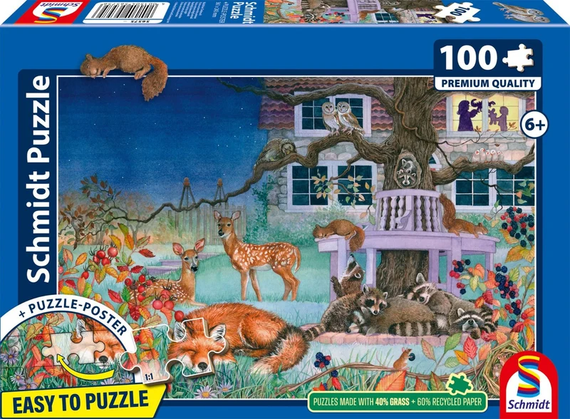 Kinderpuzzle Nächtlicher Tierbesuch 100 Teile – Schmidt