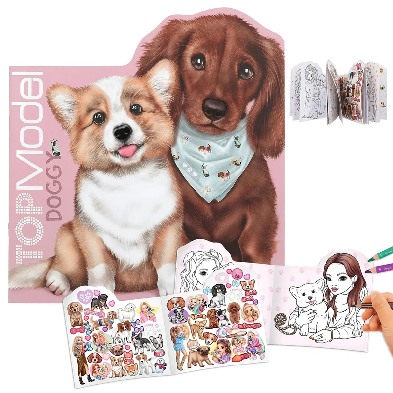 TOPModel Doggy Malbuch / Stickerheft
