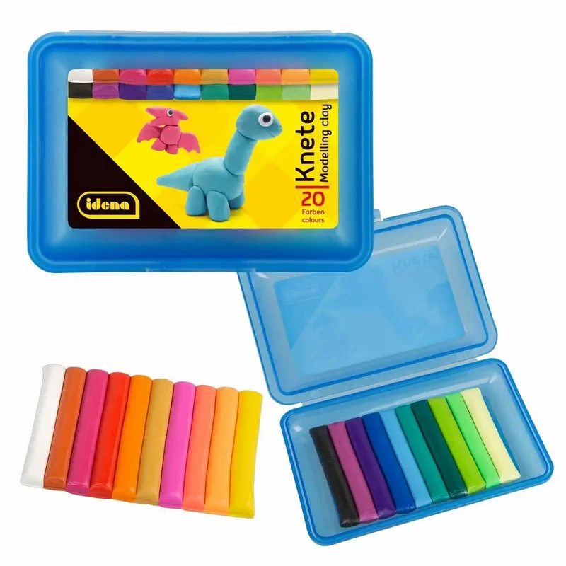 Knete Kinder Set 20 Farben – Knetbox mit Aufbewahrung