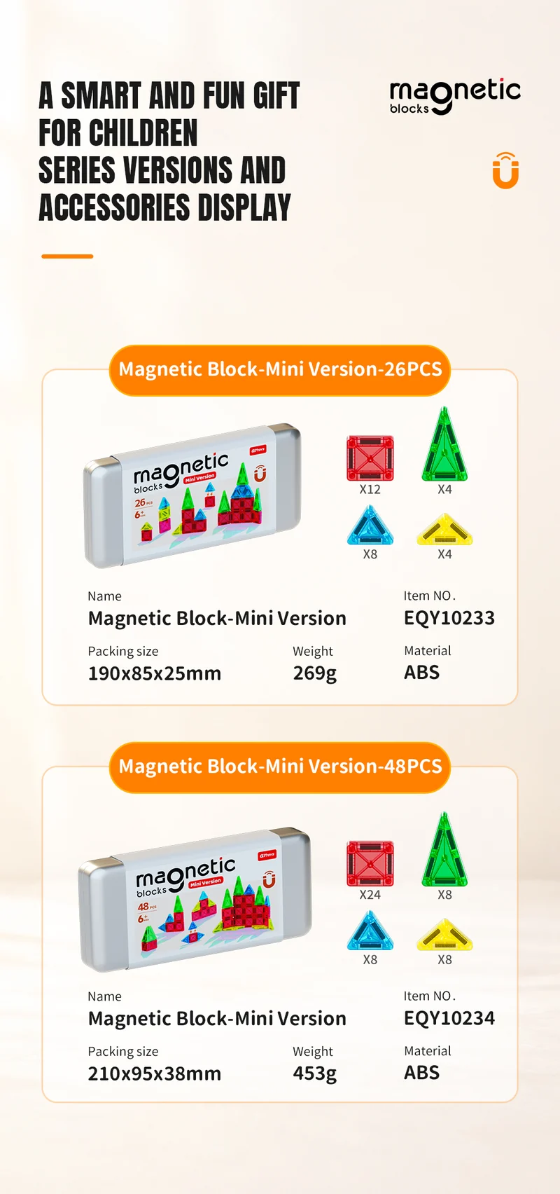 QiYi Mini Magnetic Blocks (Set of 26)