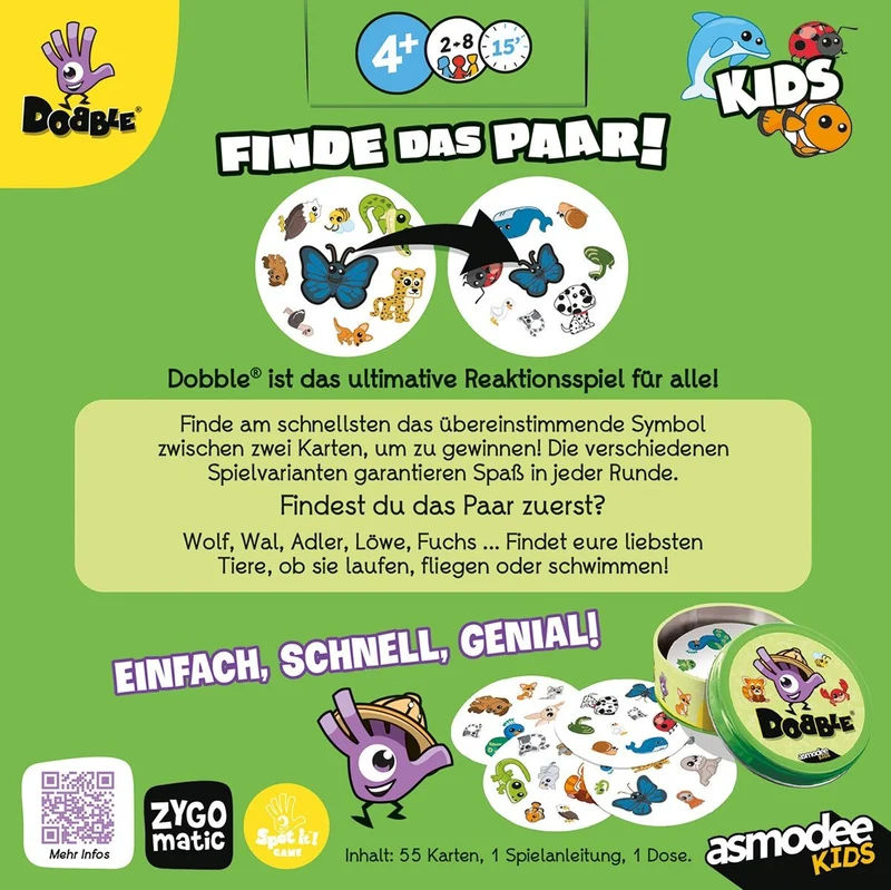 Dobble Kids Reaktionsspiel ab 4 Jahren – Asmodee