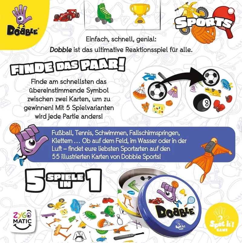 Dobble Sports Reaktionsspiel ab 6 Jahren