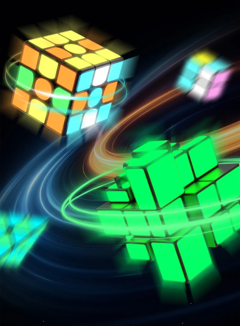 QiYi 2x2 (Glow in the Dark Stickers)