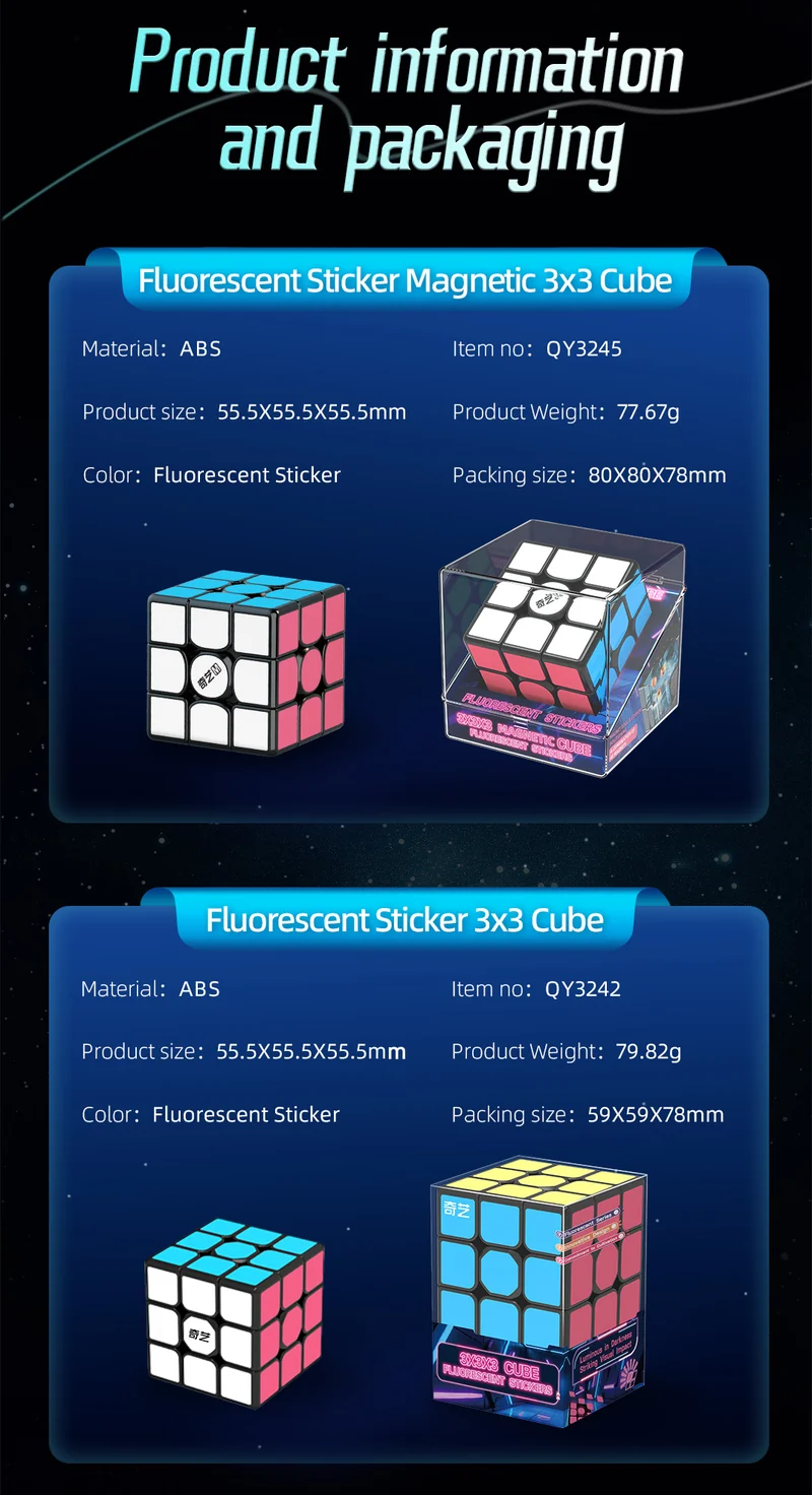 QiYi 3x3 Mirror (Glow in the Dark Stickers)