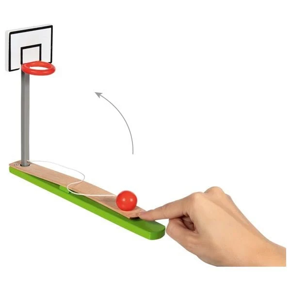 Goki Tischbasketballspiel aus Holz – Geschicklichkeitsspielzeug ab 4 Jahren