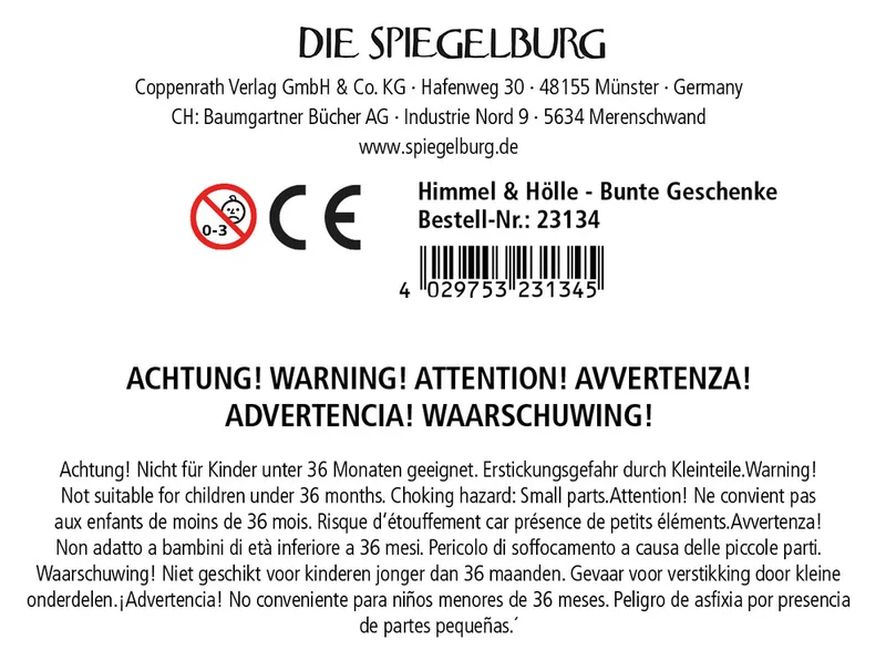 Himmel & Hölle Faltspiel Bunte Geschenke – Spiegelburg