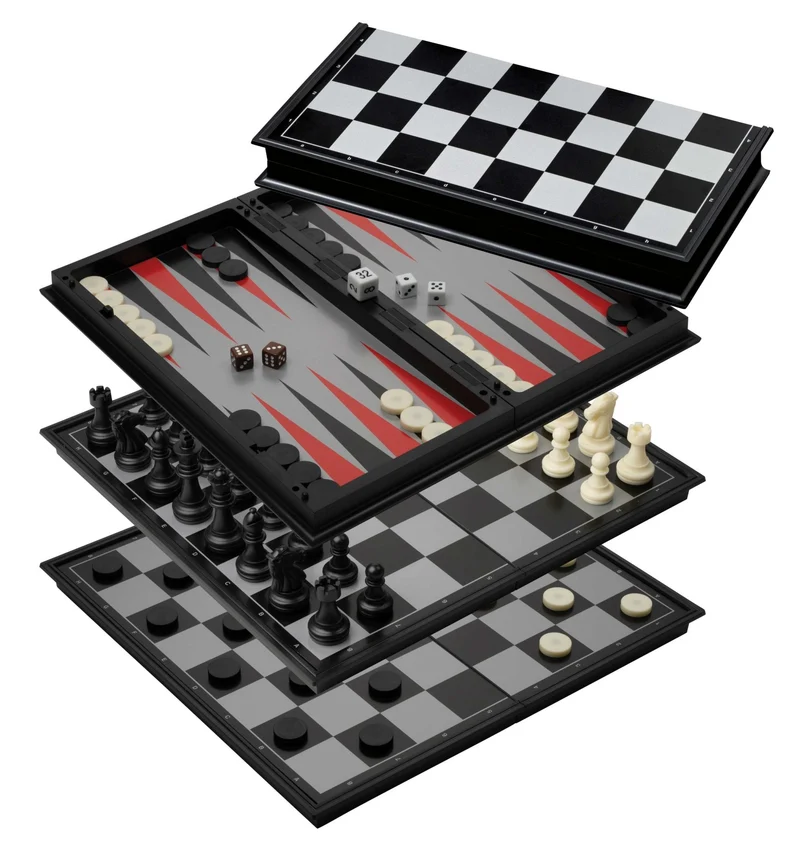 Magnetisches Schach Backgammon Dame Set – Philos