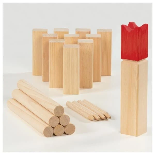 Goki Wikingerspiel Kubb aus Holz im Baumwollbeutel