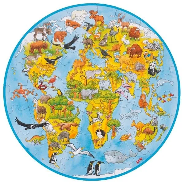 XXL Puzzle Welt aus Pappe mit 49 Teilen