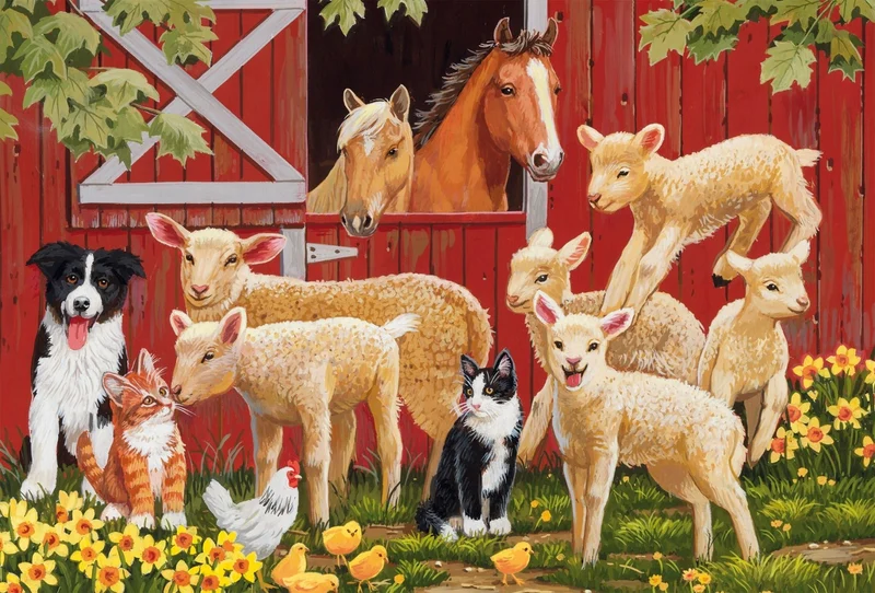 Tiere auf dem Bauernhof Puzzleset 3x48 Teile – Schmidt Spiele
