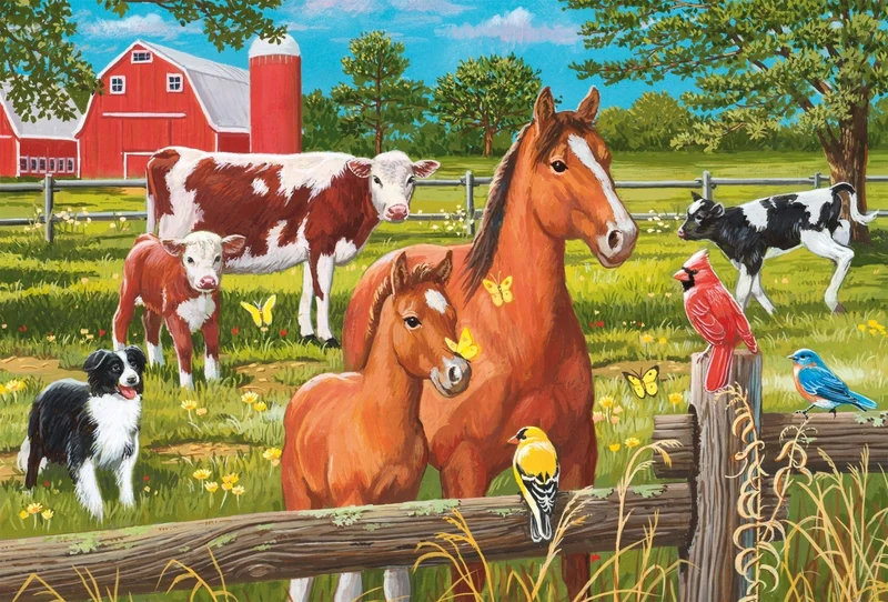Tiere auf dem Bauernhof Puzzleset 3x48 Teile – Schmidt Spiele