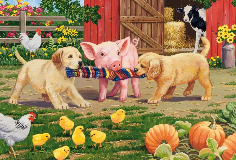 Tiere auf dem Bauernhof Puzzleset 3x48 Teile – Schmidt Spiele