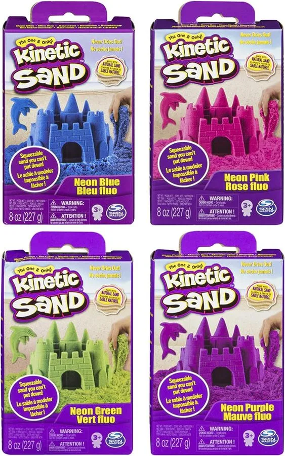 Kinetic Sand 226 g – Nachfüllpackung in leuchtenden Farben, sortiert